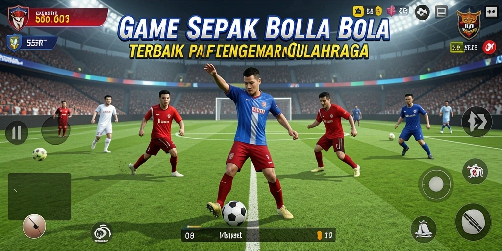 Menampilkan aksi seru gameplay sepak bola di 55RT.
