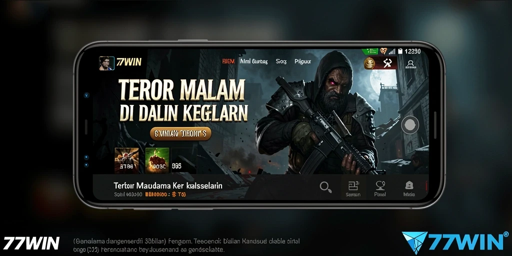 Screenshot gameplay 77WIN yang menampilkan suasana mencekam dan menakutkan.