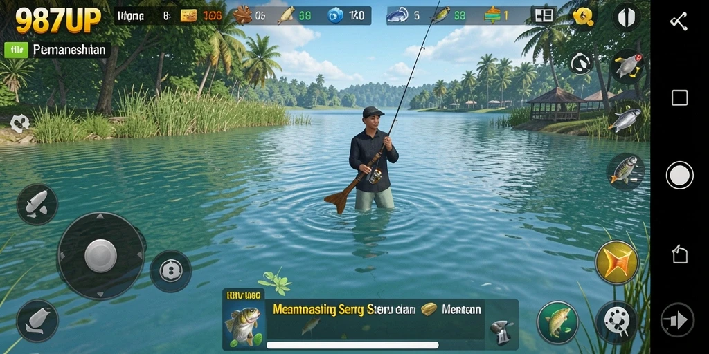 Gameplay seru 987UP dengan pengalaman memancing yang menarik.