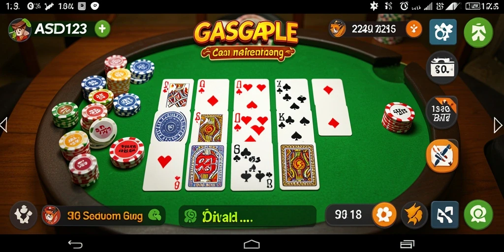 Screenshot menunjukkan pemain bersaing dalam permainan Gaple yang seru.