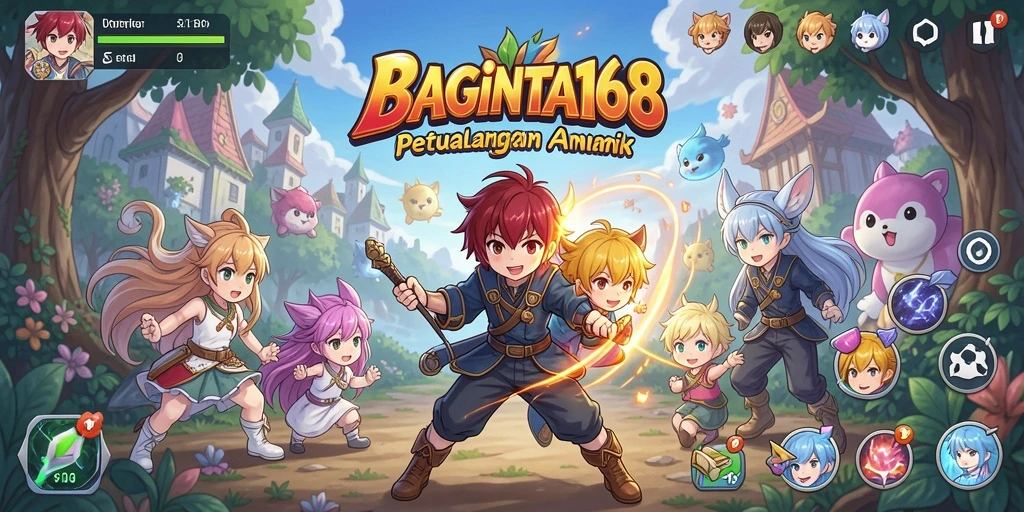 Tampilan gameplay <strong>BAGINTA168</strong> yang penuh aksi dan karakter anime yang menarik.