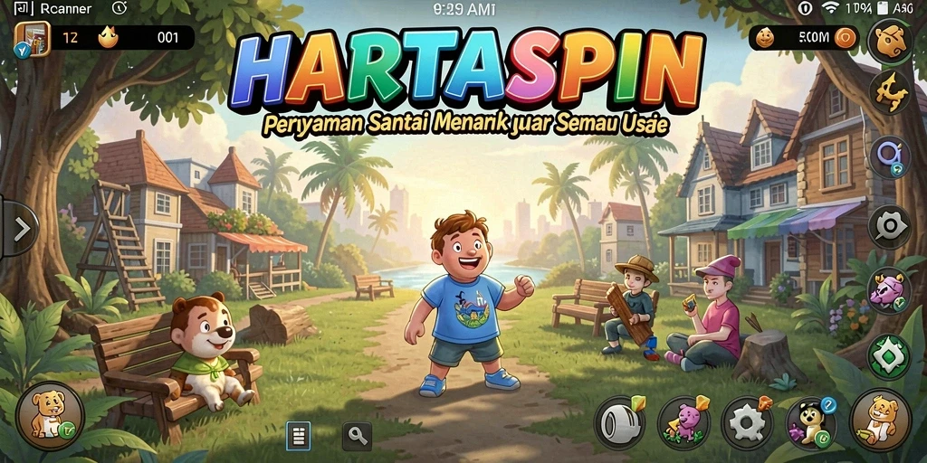 Tampilan menarik dari gameplay HARTASPIN yang menyenangkan.