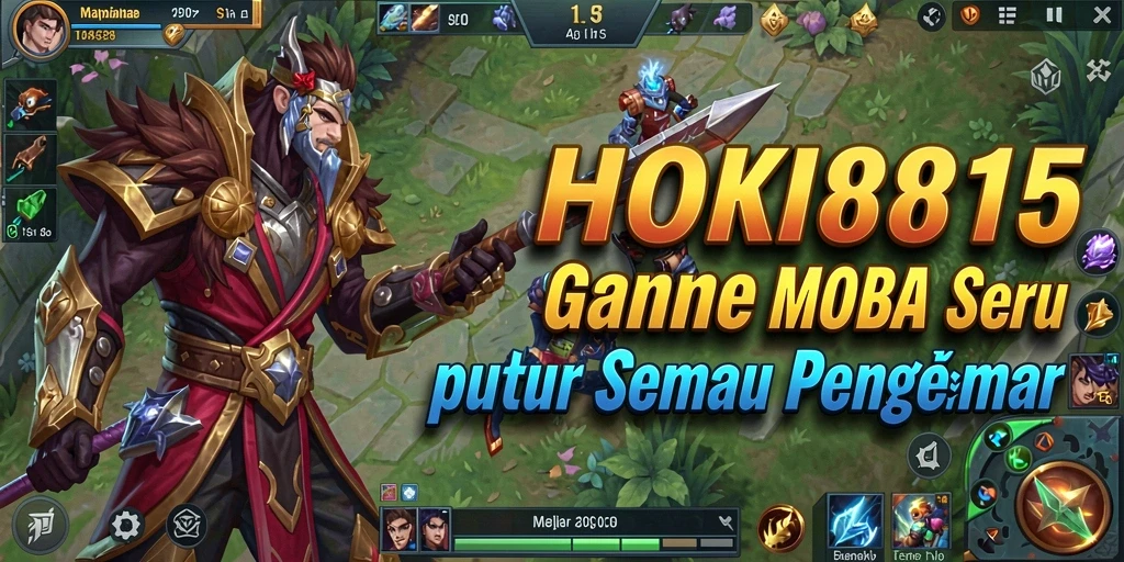 Tampilan menarik karakter HOKI8815 dalam aksi pertempuran MOBA.