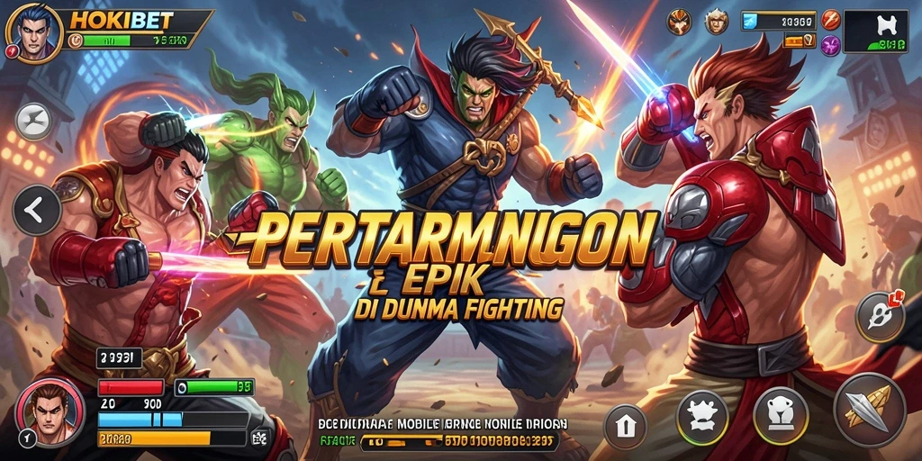 Screenshot gameplay HOKIBET menunjukkan pertarungan yang intens dan mendebarkan.
