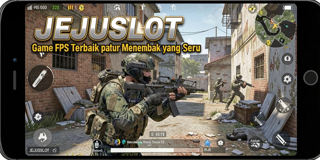 Tampilan gameplay JEJUSLOT yang penuh aksi menembak.