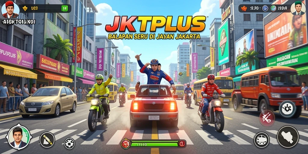 Tampilan menarik dari gameplay balapan seru JKTPLUS.