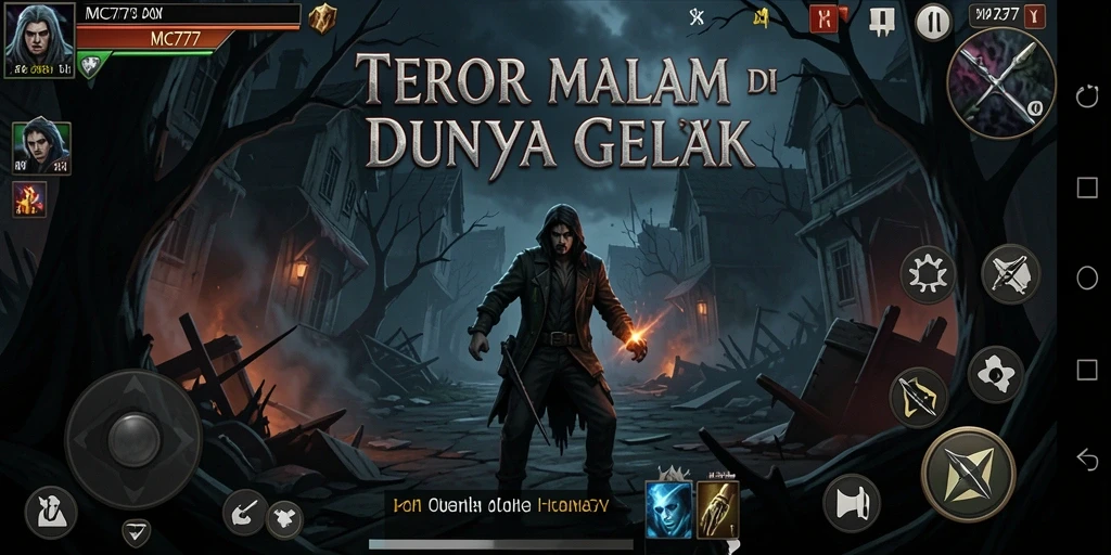 Screenshot gameplay MC777 yang menampilkan suasana Horror yang mencekam.