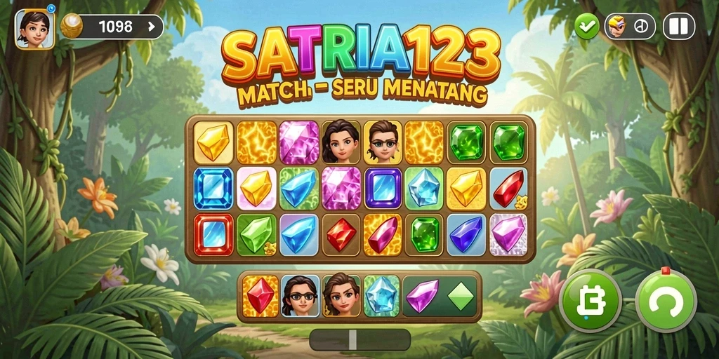 Gameplay seru dengan tantangan mencocokkan permata.