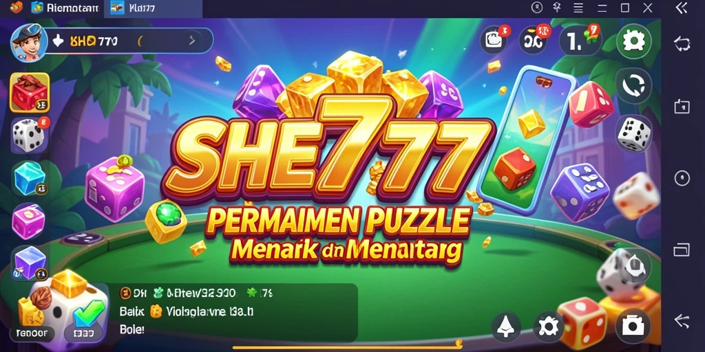 Tampilan gameplay Puzzle SHE777 yang seru dan penuh warna.