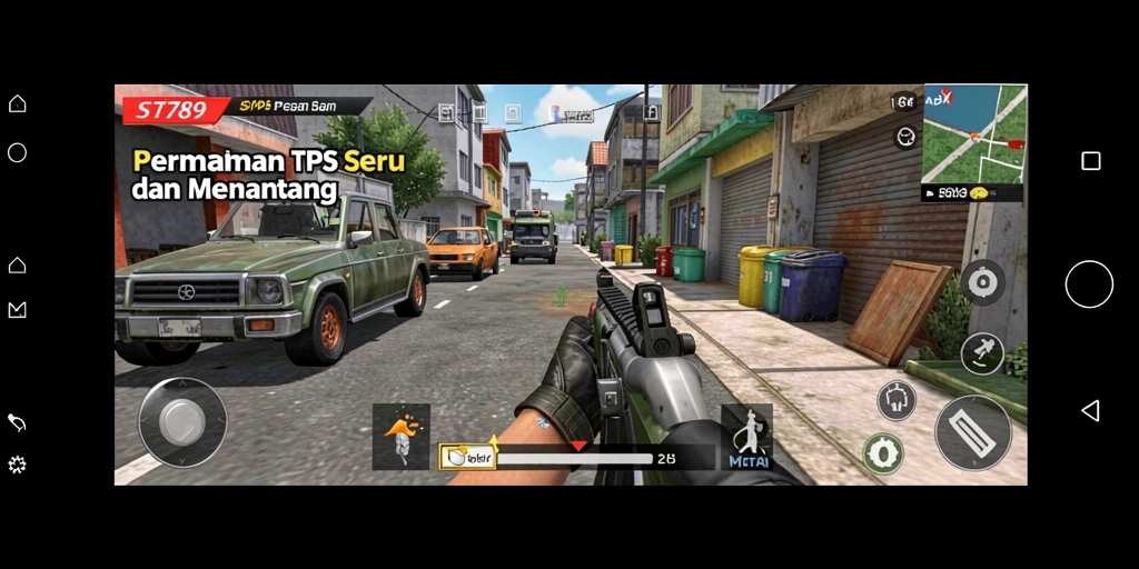 Tangkapan layar ST789 menunjukkan aksi intens dalam gameplay TPS.