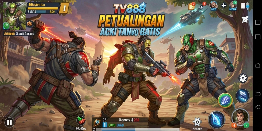 Tampilan gameplay aksi yang mendebarkan dari TV888.