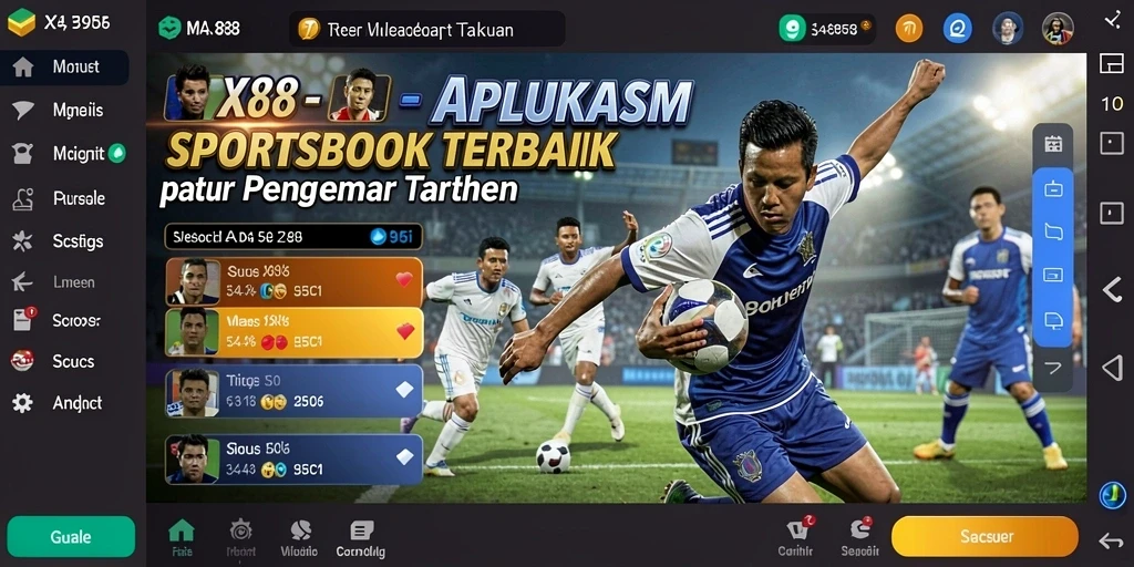 Tampilan gameplay aplikasi Sportsbook X88 yang interaktif.